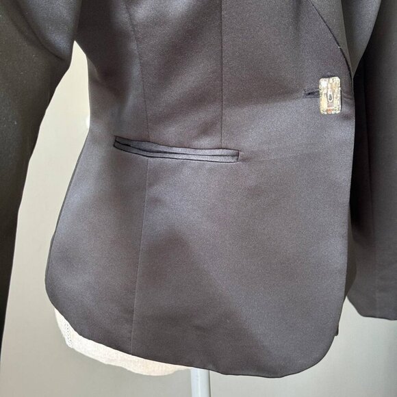 TAHARI LUXE Black Wrinkle Free Classic Tuxedo Blazer - Size 4 - Picture 7 of 10